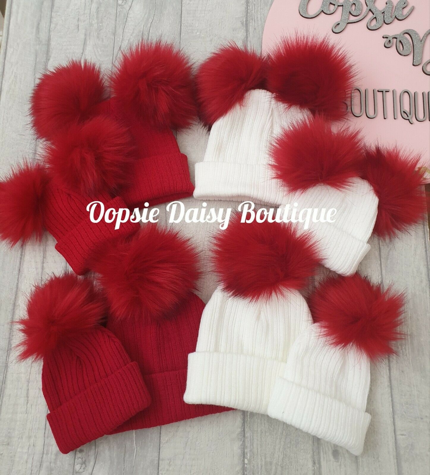 Red pom pom hat sales baby